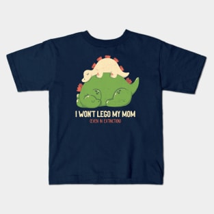 I Won't Let Go My Mom Mother's Day Dinosaur by Tobe Fonseca Kids T-Shirt